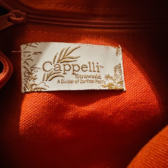 Cappelli Straworld Orange Jeweled Large Beads Shoulder or Handbag Purse 22 X 11” - Picture 5 of 7